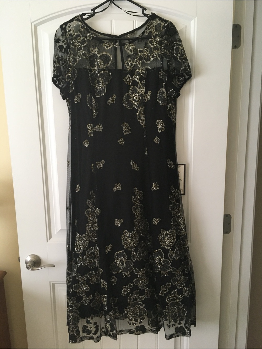 NWT.  SLNY black and gold dress